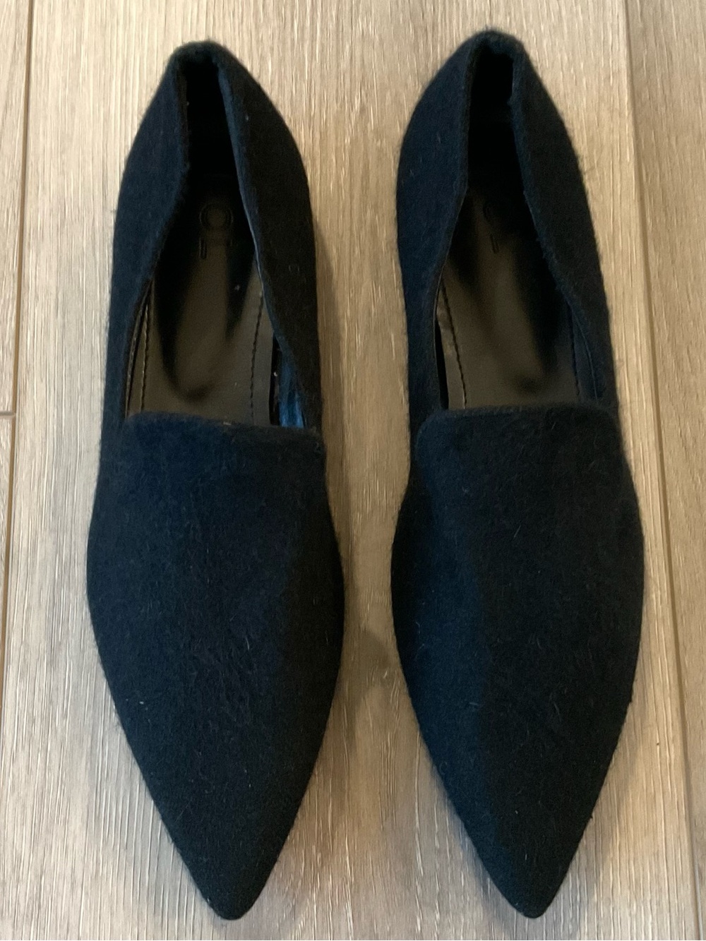 POL Mohair Pointed Toe Black Flats Size 8 NWOT